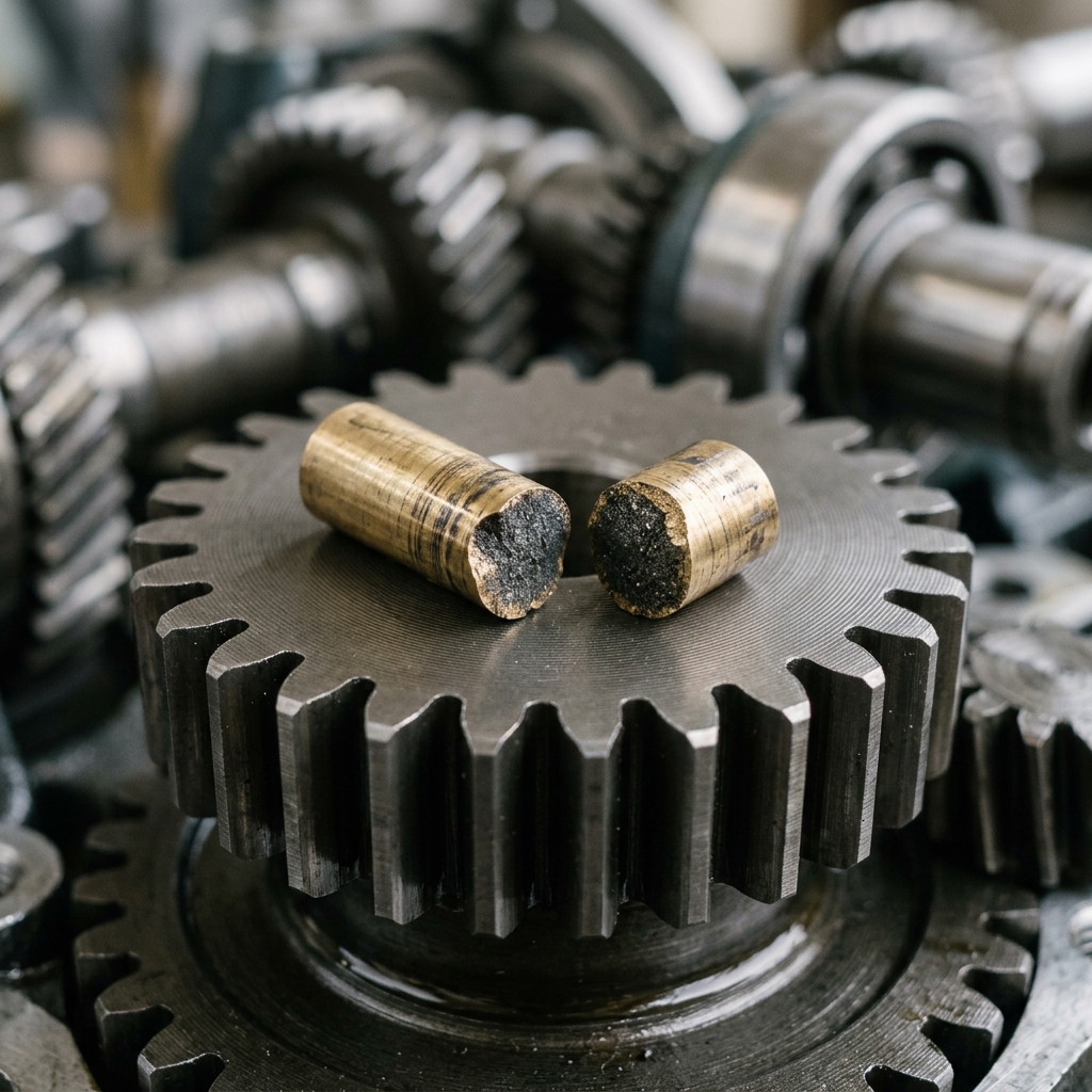 A snapped shear pin visualizing mechanical fuse concept