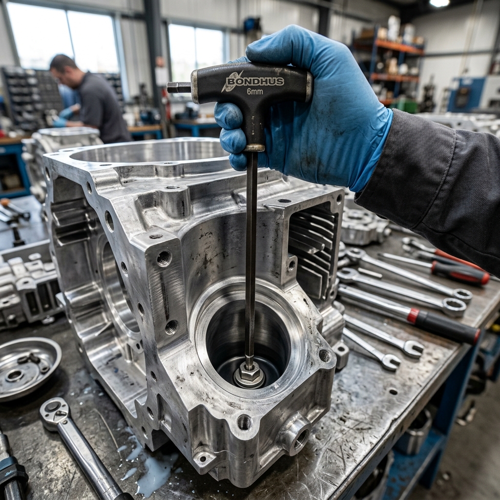 Technician using a tool to access a well-designed repair point