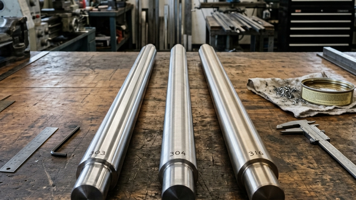 Stainless Steel CNC Machining: Grades, Tips and What to Expect: 303 vs 304 vs 316: Which Grade Do You Need? technical illustration