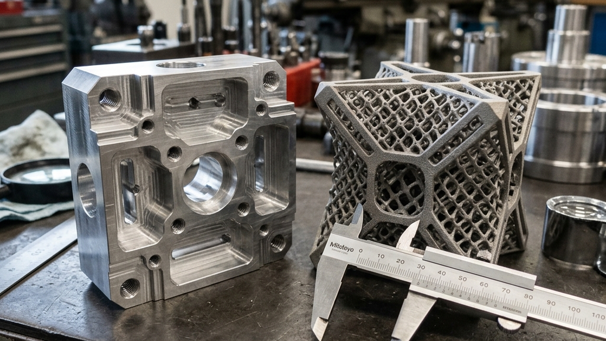 When to Use 3D Printing vs CNC Machining for Your Project: Question 1: What Material Does the Part Need? technical illustration